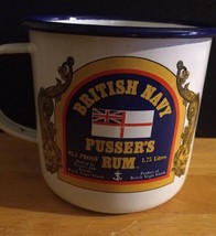 British Navy Pusser&#39;s Rum Enamel Tin Coffee Cup Mug Royal Navy - $14.00
