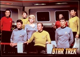 Star Trek: The Original Series Cast on the Enterprise Bridge Magnet, NEW... - $3.99