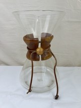 Vtg Chemex Pyrex 9.5&quot; Glass Pour Over Coffee Pot Maker Carafe Usa Green Stamp - $97.02