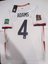 Tyler Adams USA USMNT 2022 World Cup Stadium White Home Soccer Jersey 2021-2022 - £71.94 GBP