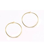 10 12 15 18 mm 14K Yellow Gold THIN Wire Hoop Earring (  come in a pair ... - £37.47 GBP