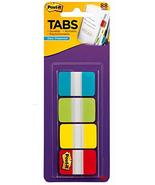 Post-it Tabs, 1 inch Solid, Red, Yellow, Blue, 12 Tabs/Color, 36 Tabs/On... - £3.91 GBP