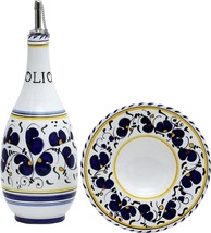 Olive Oil Bottle Dispenser Orvieto Rooster Blue Ceramic - £195.61 GBP