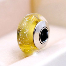 Disney Belle Signature Color Murano Glass Charm Bead For Charm Bracelet - $9.99