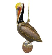 Brown Pelican Ocean Sea Bird Blown Glass Ornament NIB Gift Boxed - £18.56 GBP