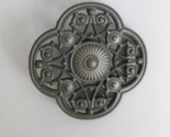 Vintage Silver Pewter Filigree Design Style 1.75&quot; Lapel Hat Pin Broach - $7.43