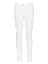 NWT FRAME Le High Skinny in Blanc Rip Destroyed Raw Hem Stretch Jeans 29 - £24.85 GBP