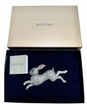 Heidi Daus Big Honey Bunny Running Rabbit Swarovski Pavé Crystal Pin Bro... - $78.66