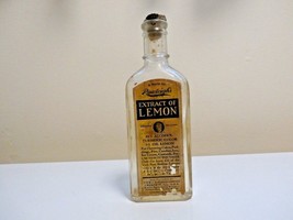 3 OZ. RAWLEIGH&#39;S EXTRACT OF LEMON BOTTLE WITH LABEL AND CORK-L@@k! - $4.58