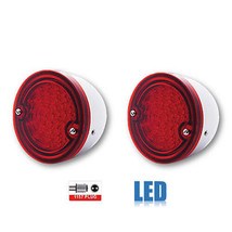 60-66 Chevy Pickup Truck Red LED Tail Light Lamp Lens w/ Stainless Housing Pair - £81.25 GBP