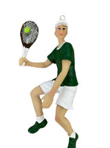 Male Tennis Player Christmas Ornament by Gallarie II Green and White - $12.49