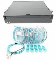 Ultra Spec Cables 2U 48 Port 19&quot; Rack Mount Fiber Enclosure OM3 10Gb LC-UPC Kit  - £603.68 GBP