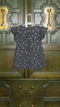 CAT &amp; JACK dark blue dress w/gold hearts 18 mos. 17 in. long (baby 18) - £3.11 GBP