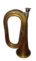 Vintage Copper And Brass Military Style Bugle with Mouthpiece - £27.36 GBP