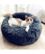 Plush Bed Soft Long Plush Bed Round Pet Dog Bed For Small Dogs Cats Nest... - £17.02 GBP