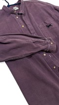 Vintage Black Dog Martha&#39;s Vineyard Long Sleeve Button Purple Chamois Sh... - £38.18 GBP