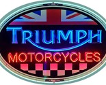Triumph Oval Logo Neon Image Metal Sign (not real neon) - £54.08 GBP