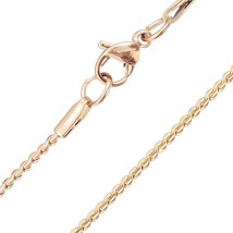 Minimalist Serpentine Chain Necklace Rose Gold PVD Plated Stainless Steel 18-IN - £10.35 GBP