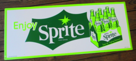 Sprite 24 Gauge Steel Sign Green Enjoy Sprite 36&quot; x 15&quot; 6 Pack  Scratches  B - £33.84 GBP