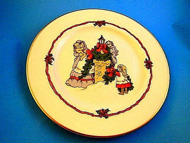 Vintage Fitz & Floyd Victorian Christmas Plate Decorating The Chimney 1982 Japan - $8.70