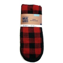 MUK LUKS Men&#39;s Slipper Socks Size L/XL Shoe Size 11/13 Red Warm Comfortable - £16.85 GBP
