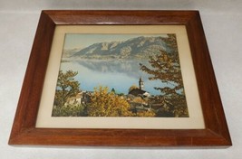 Framed Mountain Lake Church Scene Color Photographic Print Schuster’s Milwaukee - £27.08 GBP