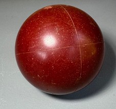 Vintage Speckled maroon/red Square Line Pattern Bocce Ball Replacement - £7.99 GBP