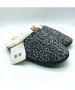 Fantiny Womens Clog Slippers Knit Slip On Faux Fur Lined Black Size 11-12 - $19.34