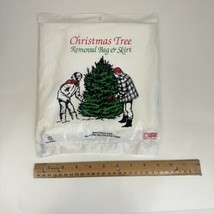 Vtg Christmas Tree Removal Bag and Skirt Prop Decor Retro Made in USA Bi... - $10.39