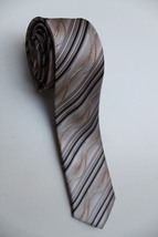Gold Black White Yellow Orange striped 5cm Necktie - $19.99