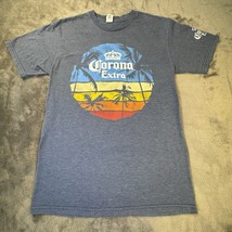 Corona T-Shirt Mens Size S Crew Neck Blue Short Sleeve Beach Palm Tree S... - $11.00