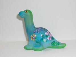 Fenton Glass Blue Whimsy Delight Dinosaur Figurine Ltd Ed GSE #11/42 K Barley - £151.30 GBP
