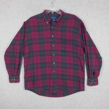 Towncraft Men&#39;s Flannel Shirt Long Sleeve Plaid Large JC Penny Vintage - £13.44 GBP