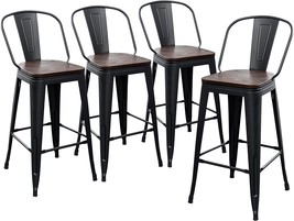 Yongqiang 30&quot; Metal Bar Stools Set Of 4 Bar Height Stools Kitchen Island Chairs - £211.10 GBP