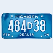 2006 United States Michigan Base Dealer License Plate 484D38 - £13.15 GBP