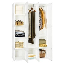 Foldable Armoire Wardrobe Closet with 10 Cubes - $488.54 CAD
