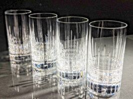 Faberge Atelier Clear Crystal Collection Tall Glasses  5 3/8" H x 2 7/8" W - $866.25
