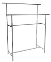 Only Garment Racks Double Rail Clothing Display Rack with Height-Adjustable Cros - £89.58 GBP