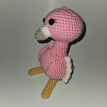 Pink Flamingo Bird Crochet Plush 8&quot; Stuffed Animal Toy Handmade - £27.55 GBP
