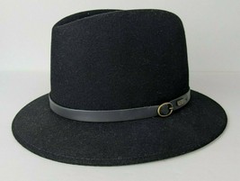 Mens Dobbs Black Wool Fedora Hat Carl sz 7 / 56 - $44.55