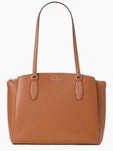 NWB Kate Spade Monet Large 3-Compartment Brown Leather Tote WKRU6948 Gift Bag Y - £138.86 GBP