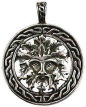 USA Made Celtic Green Man Pewter Amulet with Adjustable Cord Charm - $778.80 MXN