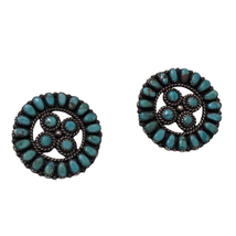 Navajo LMB Larry Begay Sterling Turquoise Petit Point Earring Pendant Cl... - $247.50
