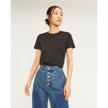 Everlane Womens The Organic Cotton Crew Tee Shirt Top Short Sleeve Black M - £16.96 GBP