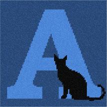 Pepita Needlepoint Canvas: Letter A Black Cat, 7&quot; x 7&quot; - £40.09 GBP+