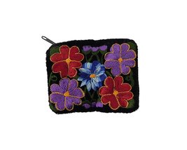 Floral Embroidered Soft Velvet Cotton Coin Purse Zipper Pouch - Womens F... - £11.05 GBP