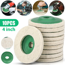 10X 4Inch Wool Polishing Discs Buffing Pads Buffer Wheels Set For Angle ... - $21.99