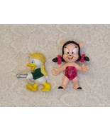 2 Vintage PVC Toy Figures Petunia Pig Louie Duck Ducktales FREE SHIPPING - £8.15 GBP