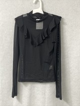 Popular 21 Junior&#39;s Black Sheer Long Sleeve Blouse Top Size Small NEW - £3.56 GBP