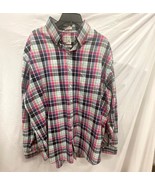 Peter Millar Easy Care Nanolux Red Plaid Button Long Sleeve Shirt XL - $25.42 CAD